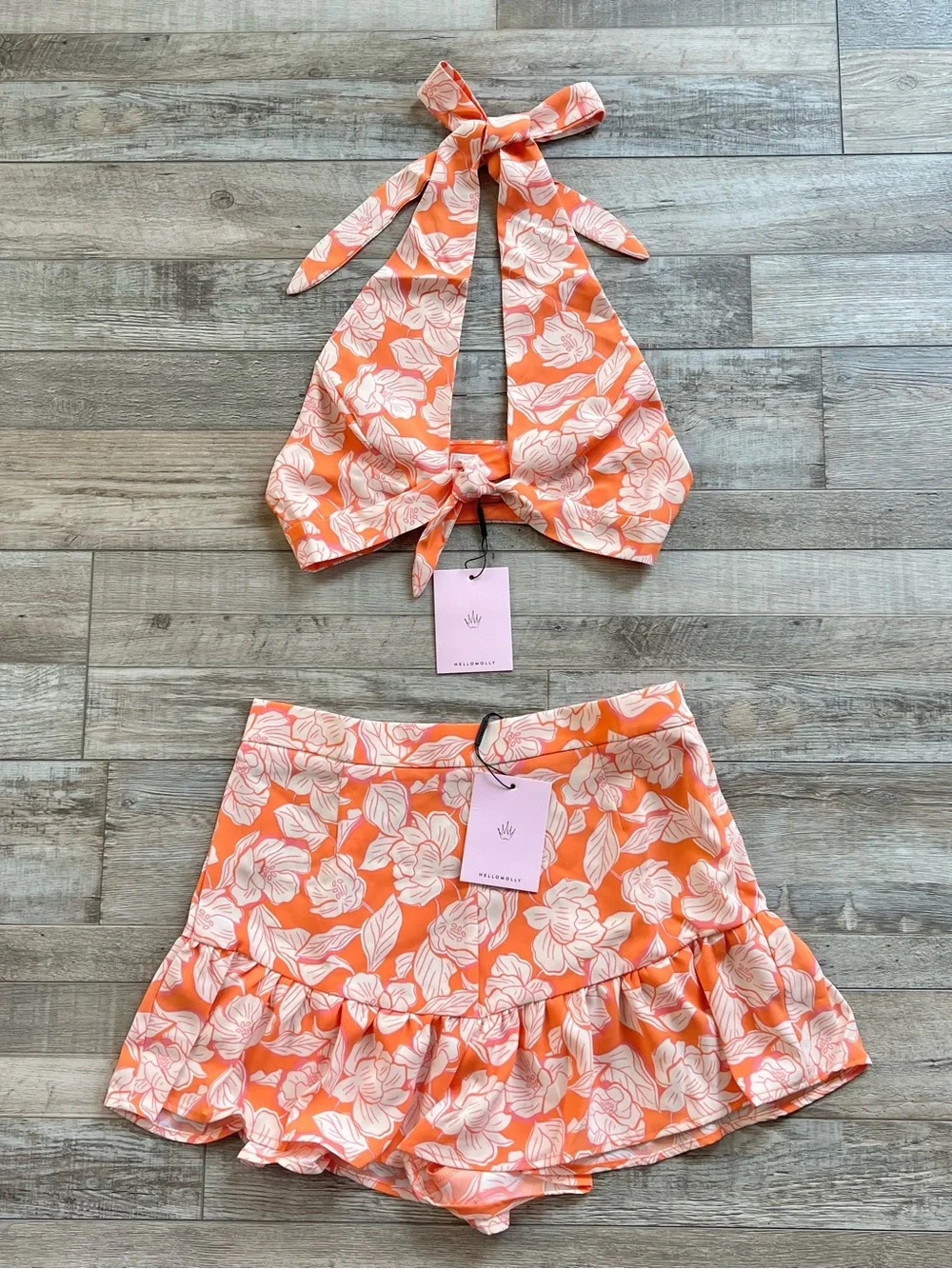 NWT Hello Molly Women’s With Grace Crop Top and Short Set